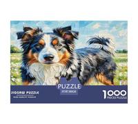 Australian Cattle Dog 1000 Pieces Animal Dog Jigsaw Puzzles with Paper Art Home Decors Adult Educational Games 38x26cm/1000pcs