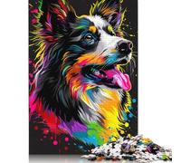 Australian Cattle Dog Art Wooden Jigsaw Puzzles for Adults 500 Pieces,Jigsaw Puzzle for Adult Family Games Jigsaws Wall Decoration 500pcs (52x38cm)