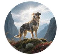 Australian Cattle Dog Creative 1000pc Circular Puzzle with Pet Dog, Colourful And Mentally Stimulating, Suited for Quiet Afternoons 1000pcs (67.5x67.5cm)