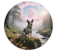Australian Cattle Dog Creative 1000pc Circular Puzzle with Pet Dog, Colourful And Mentally Stimulating, Suited for Quiet Afternoons 1000pcs (67.5x67.5cm)