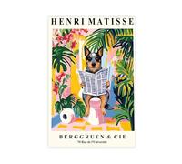 Australian Cattle Dog on Toilet Matisse Bathroom Canvas Poster Bedroom Decor Landscape Office Room Decor Gift 20" L X 30" W