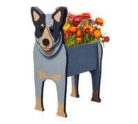 Australian Cattle Dog Planter - Cute PVC Herb Garden Flower Pot for Indoor/Outdoor Plants - Birthday Gifts for Women, Pet Lovers (9.45 * 6.09 * 13.39in)