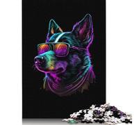 Australian Cattle Dog Puzzles 500 Pieces Wooden Puzzles Puzzle Adult Jigsaw Puzzle for Home Decoration 500pcs (52x38cm)