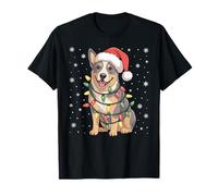 Australian Cattle Dog Xmas Tree Lights Pet Animal Lovers T-Shirt