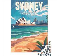 Australian Coastal View 1000 Piece Jigsaw Puzzle Paper Puzzle Game for Adults Beach Scene Focus Relaxation Family Home Gift 70x50cm/1000pcs