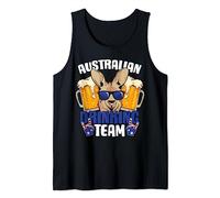 Australian Drinking Kangaroo Aussie Flag Beer Squad Tank Top