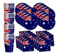Australian Flag Australia Birthday Party Supplies Set Plates Napkins Cups Tableware Kit for 16