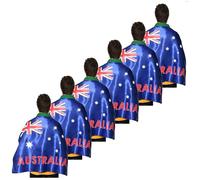 Australian Flag Cape - Pack of 6 - Blue Cape with Australian Flag and 'Australia' Text - Australia Day Ashes Sporting Events National Events Fancy Dress