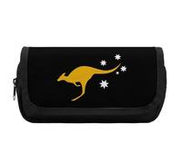 Australian Flag Cute Double Pencil Case Large Capacity Portable Zippered Pen Pouch Bag for Office Unisex