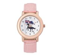 Australian Flag Horse Racing Fashion Women's Watch Easy Reader Novelty Slim Quartz Casual Dress Wrist Watches