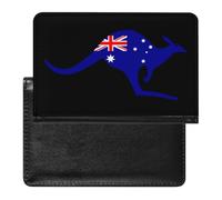 Australian Flag Leather Passport Holder Compact ID Card Cover Case Slim Travel Wallet for Men Women