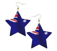 Australian Flag Leather Star Shaped Earrings Fashion Accessories Lightweight Festivals Parties Everyday Life