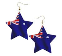 Australian Flag Leather Star Shaped Earrings Fashion Accessories Lightweight Festivals Parties Everyday Life