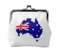 Australian Flag Map print Coin Purse Small Change Purse Card Holder Coin Pouch Small Wallet for Women and Men, Black, One Size, Vintage