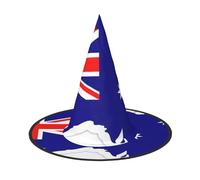 Australian Flag Map Print Halloween Witch Hat,Foldable Spire Hat,Suitable For Halloween Carnival,Masquerade,Party Costume Accessories