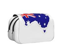 Australian Flag Map print Makeup Cosmetic Bag Stationary Kawaii Pencil Box Pouch Gadget Organizer Bag with Zipper