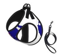 Australian Flag Map Print Small Dog Harness And Leash Set, Adjustable Soft Vest With 360° Reflective Straps For Cats Puppy