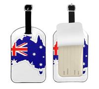 Australian Flag Map Printed Suitcase Tag, Microfiber Leather Travel Shield, Secure Privacy Label, for Backpack ID