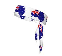 Australian Flag Map Sports Head Tie Beach Summer Tropical Adjustable Non-Slip Moisture Wicking for Running Ninja Head Band