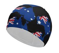 Australian Flag Map Unisex Swim Cap for Short Long Hair Women Swimming Caps Men Pool Bathing Hat Prints Design