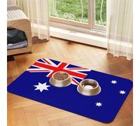 Australian Flag Pet Feeding Mat-Waterproof & Non-Slip Dog and Cat Food Mat-No Stains Quick Dry Dog Water Dispenser Mat