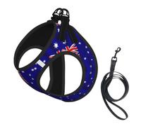 Australian Flag Pet Leash Vest For Small Dogs Cats Reflective Adjustable Soft Outdoor Walking Hiking Training
