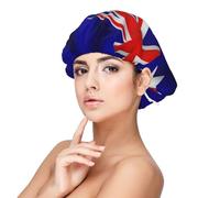 Australian Flag Premium Satin Sleep Cap - Protect Your Hair in Style, Black, One Size-M