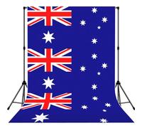 Australian Flag Print 5×7ft Photo Backdrop, Seamless Background Cloth for Studio and Portrait Photography(No Stand)