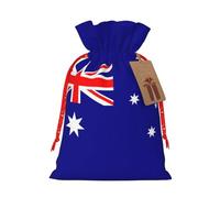 Australian flag print Christmas Packing Bag Linen Bags with Drawstring Wedding Present Bag