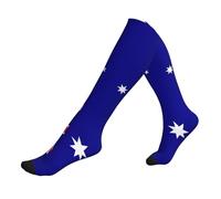 Australian Flag Print Compression Socks For Men Women 15-20 Mmhg Running Support Socks,For Athletic Hiking Flight