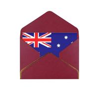 Australian flag Print Gold-Edged Pearl Paper Greeting Card w/Envelope - Holiday, Birthday, Valentine's Wedding