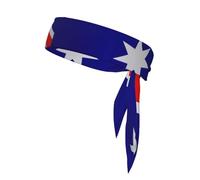Australian Flag Print Head Tie Headbands Athletic Sweatbands for Men Women Head Tie Sport Bandana for Yoga Gym