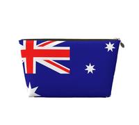 Australian Flag Print Makeup Bag for Women Waterproof Leather Travel Toiletry Bag for Toiletries Cosmetic Bag