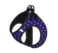 Australian Flag Print Step in Dog Harness and Leash Set,Adjustable Reflective Harness for Small Dogs Cats
