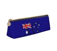 Australian Flag Print Stylish Triangular Pencil Case Pouch for Large-Capacity Stationery Organizer