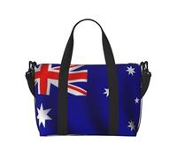 Australian flag print Travel Duffel Bag,workout duffel bag, overnight shoulder Bag,Weekender Bag for Women Men, Black, One Size