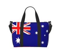 Australian flag print Travel Duffel Bag,workout duffel bag, overnight shoulder Bag,Weekender Bag for Women Men, Black, One Size