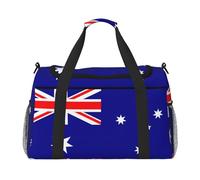 Australian flag print Travel Duffle Bag Gym Bag for Women,Puffer Tote Bag,Weekender Overnight Bag Organizer, Black, One Size