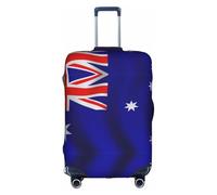 Australian Flag Print Travel Elastic Suitcase Luggage Baggage Cover Protector, Washable And Anti-Scratch, White, L