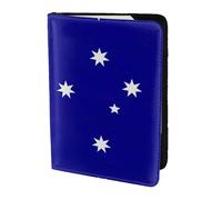 Australian flag print Travel Wallet Passport Holder Case for Family Leather Passport Cover for Men Women, Black, One Size