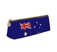 Australian Flag Print Triangular Pencil Case Large-Capacity Stationery Organizer Commute Supplies Pouch
