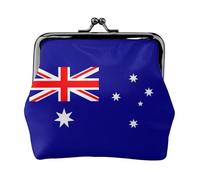 Australian Flag Print Women's Microfiber Leather Kiss Lock Coin Purse, Mini Wallet for Cards and Lipstick