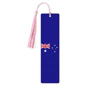 Australian Flag Print Wooden Bookmarks with Tassels, Wood Book Markers for Book Lovers, Teachers & Present