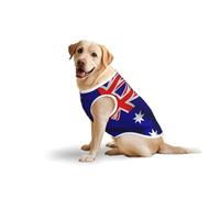 Australian Flag Soft Cotton T-Shirt Vest for Large Dogs, Print Pet Clothes Breathable Pet Pullover Tee Sleeveless Sweatshirt (3xl-5xl)