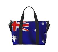 Australian Flag Travel Duffel Bag Carry On Tote Bags For Men,Weekender Overnight Bag,Sports Tote Gym Bag, Black, One Size