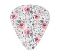 Australian Flora Watercolor Eucalyptus And Blush Flowers,12 Pcs Guitar Pick,3 Different Thickness Plectrums for Acoustic Guitar Bass Ukulele (0.46mm 0.96mm 0.71mm)