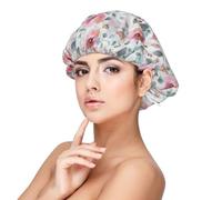 Australian Flora Watercolor Eucalyptus And Blush Flowers,Adjustable Silk Hair Wrap Adult's Satin Sleeping Cap Hair Women's Elastic Sleep Bonnet