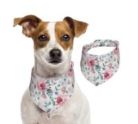 Australian Flora Watercolor Eucalyptus And Blush Flowers,Dog Bandanas Cotton Pet Scarf Adjustable Bibs for Pet,S