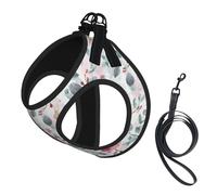 Australian Flora Watercolor Eucalyptus And Blush Flowers,Pet Harness,Adjustable Reflective Dog Harness,Pet Leash Vest,L