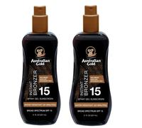 Australian gold SPF 15 Spray gel Bronzer, 16 Fl Oz, (Pack of 2)